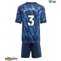 Camiseta Arsenal Cristhian Mosquera #3 Visitante Equipación para niños 2025-26 manga corta (+ pantalones cortos)
